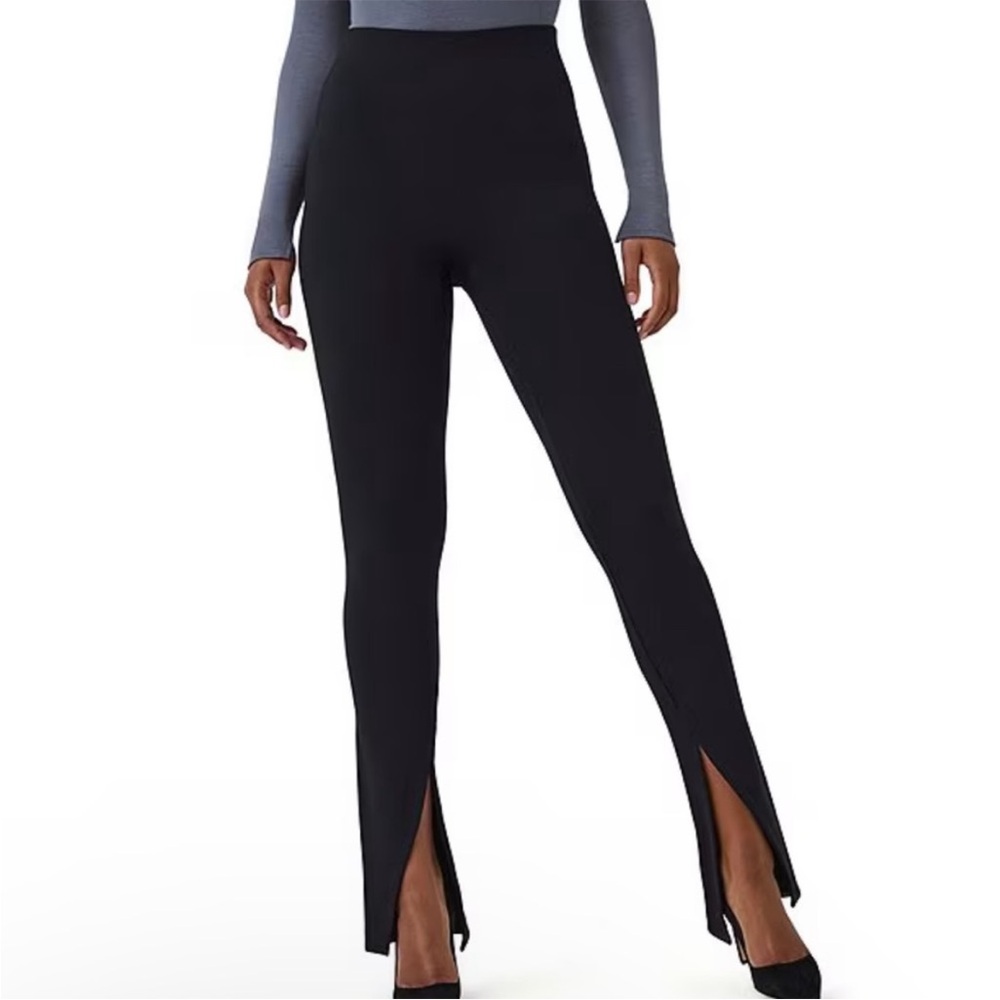 Sanctuary Sold at Anthropologie Black Skinny Pull On Pants with Slit